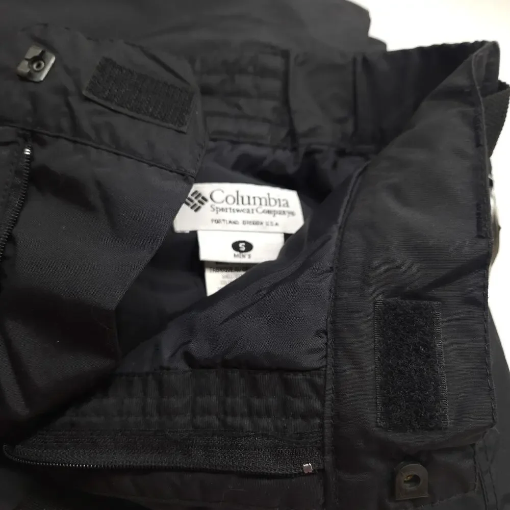 VTG Columbia Boy's S Black Insulated Ski Snow Pants Nylon Cargo Y2K Gorpcore NOS
